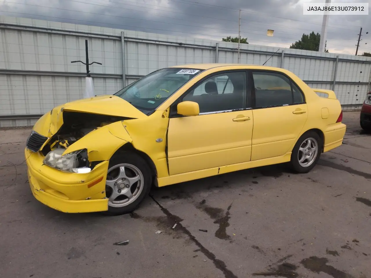 2003 Mitsubishi Lancer Oz Rally VIN: JA3AJ86E13U073912 Lot: 59307105