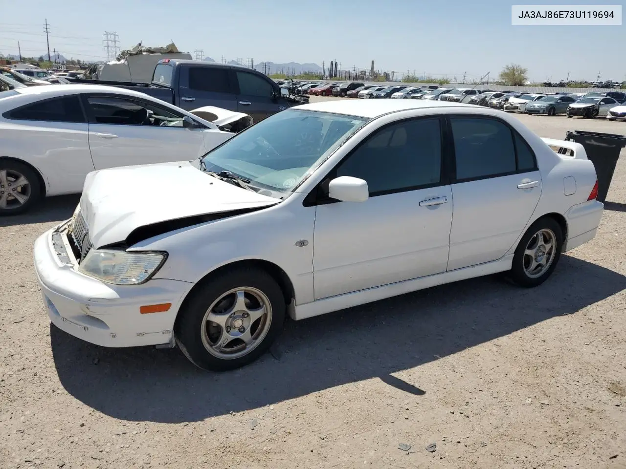 2003 Mitsubishi Lancer Oz Rally VIN: JA3AJ86E73U119694 Lot: 59612005