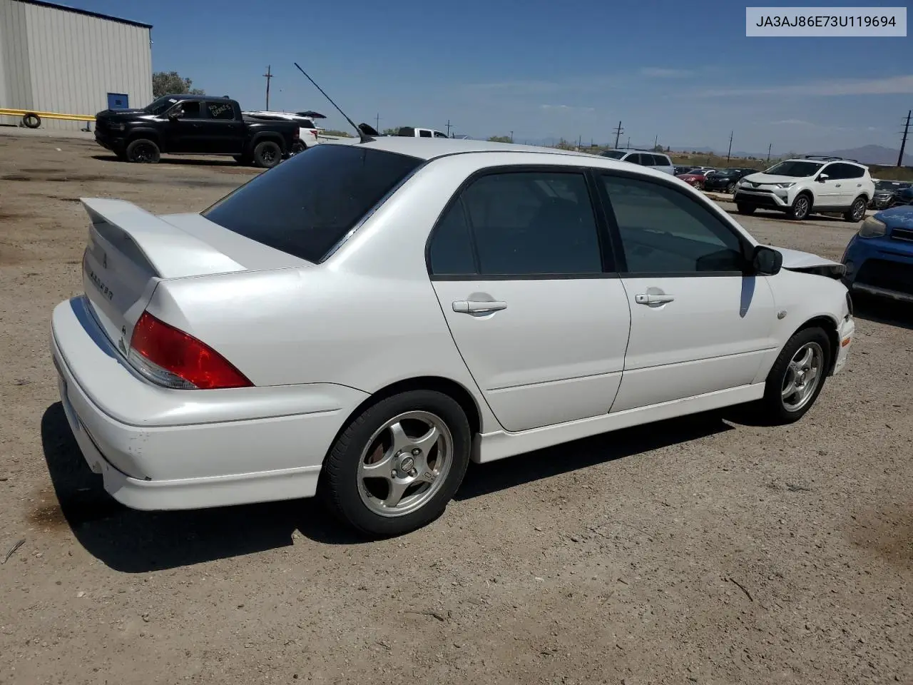 2003 Mitsubishi Lancer Oz Rally VIN: JA3AJ86E73U119694 Lot: 59612005