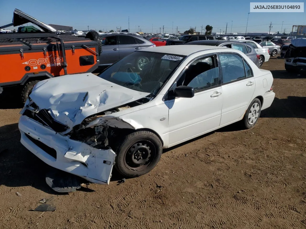 2003 Mitsubishi Lancer Es VIN: JA3AJ26E83U104893 Lot: 71154944