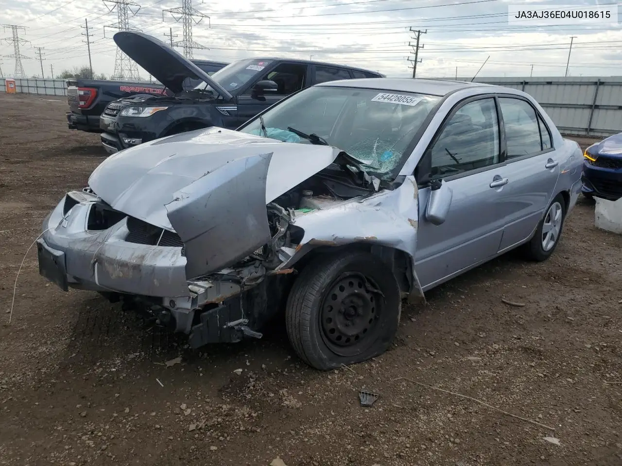 2004 Mitsubishi Lancer Ls VIN: JA3AJ36E04U018615 Lot: 54428055