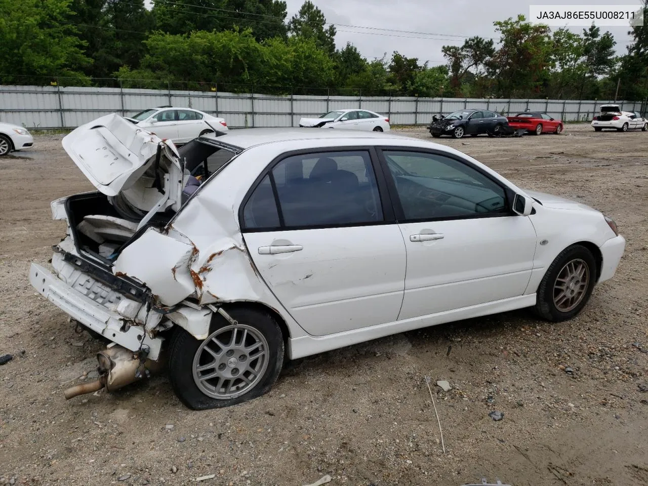 2005 Mitsubishi Lancer Oz Rally VIN: JA3AJ86E55U008211 Lot: 56791523