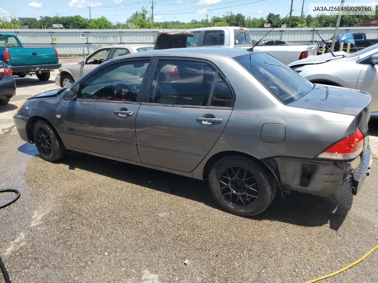 2005 Mitsubishi Lancer Es VIN: JA3AJ26E45U029760 Lot: 62512144