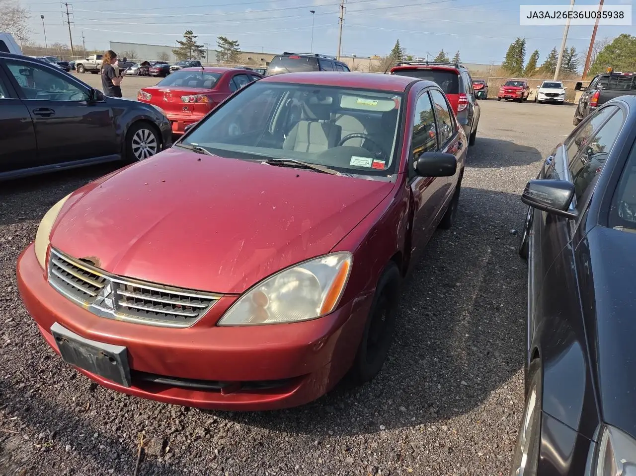 2006 Mitsubishi Lancer Es VIN: JA3AJ26E36U035938 Lot: 54607355