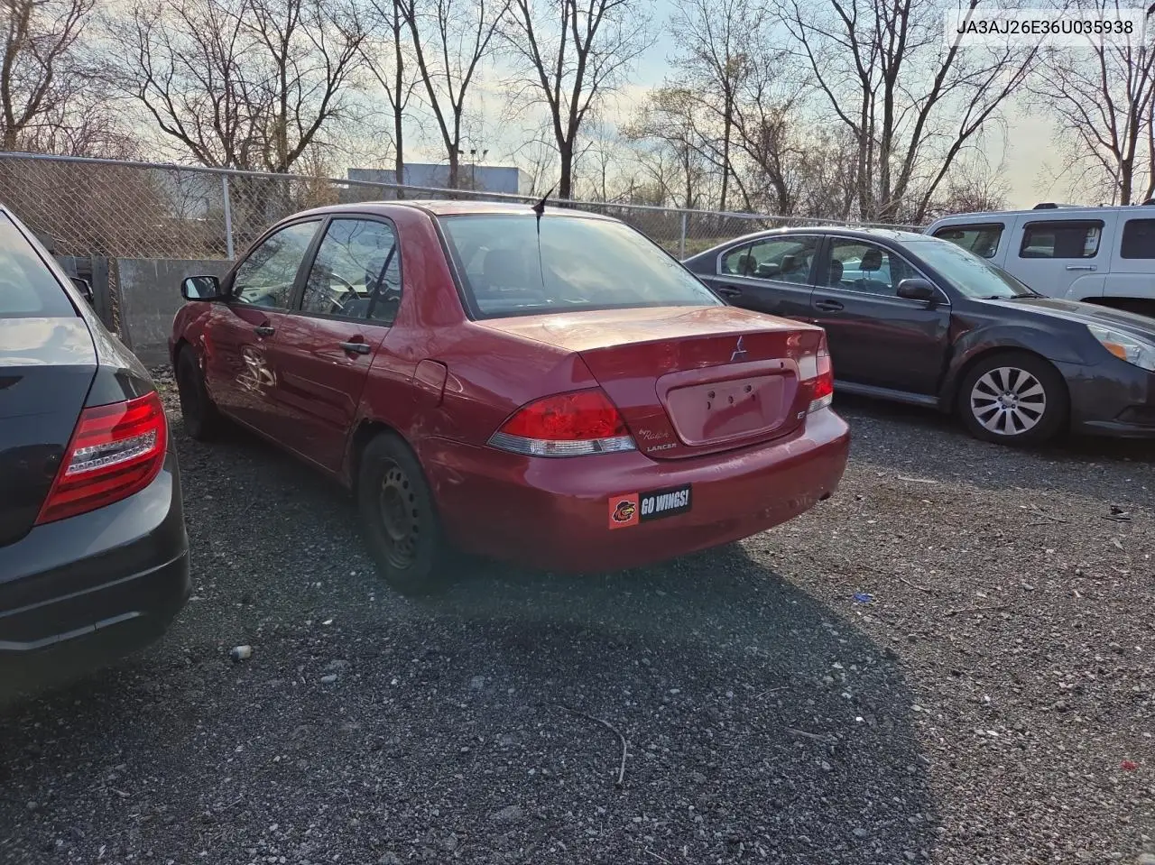 2006 Mitsubishi Lancer Es VIN: JA3AJ26E36U035938 Lot: 54607355