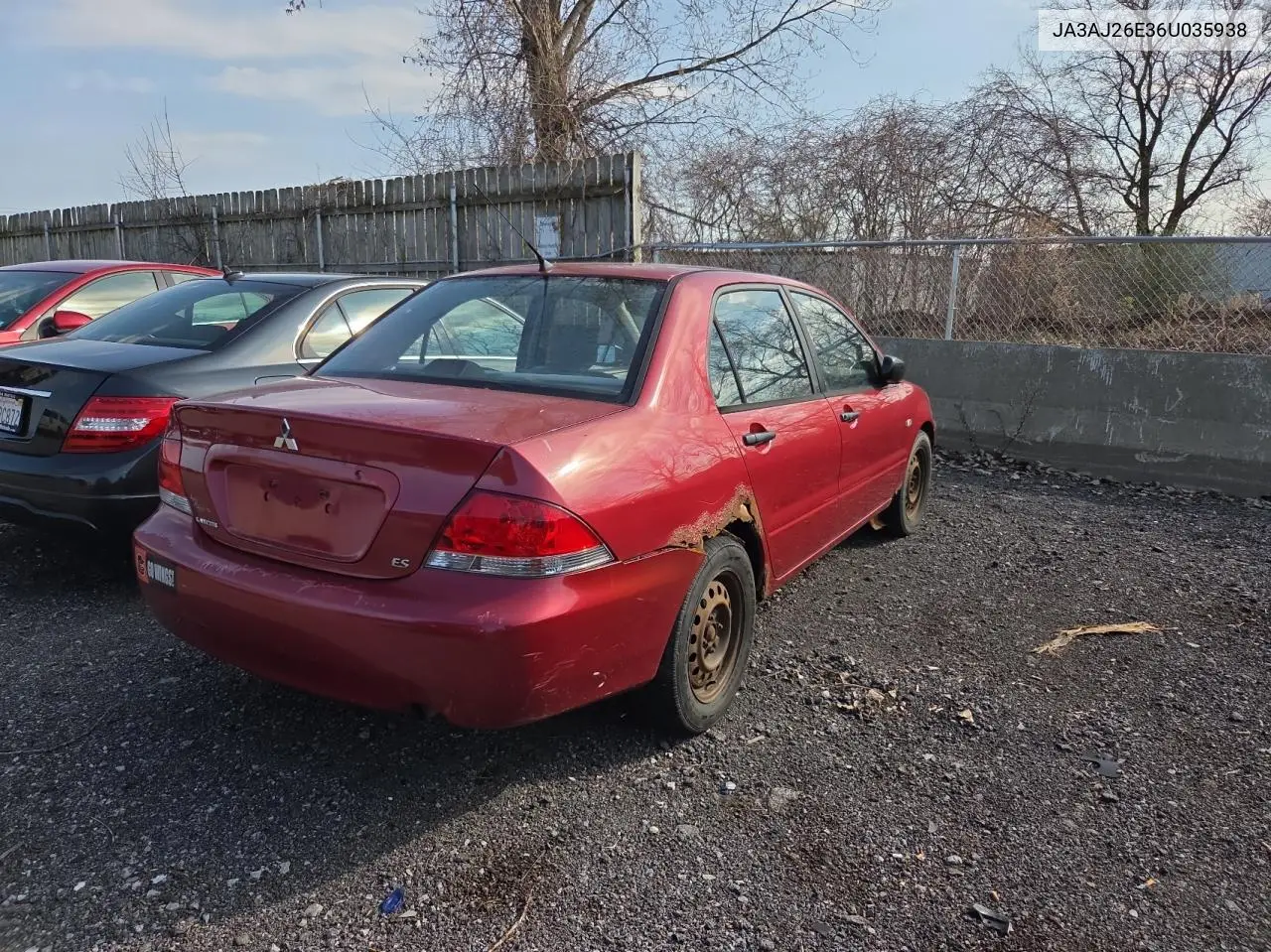 2006 Mitsubishi Lancer Es VIN: JA3AJ26E36U035938 Lot: 54607355