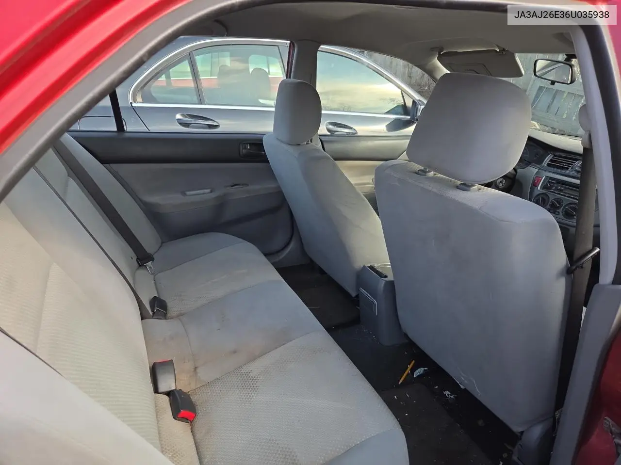 2006 Mitsubishi Lancer Es VIN: JA3AJ26E36U035938 Lot: 54607355