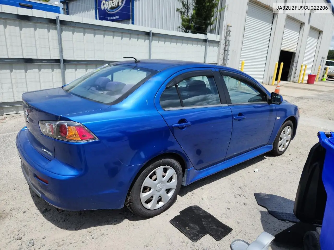 2012 Mitsubishi Lancer Es/Es Sport VIN: JA32U2FU9CU022206 Lot: 63140515