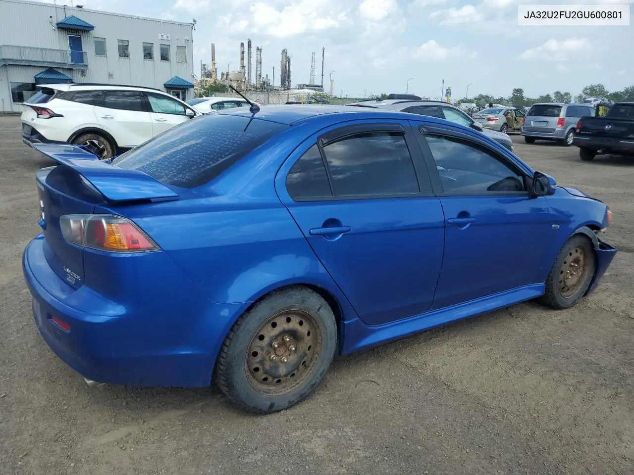 2016 Mitsubishi Lancer Es VIN: JA32U2FU2GU600801 Lot: 62075355