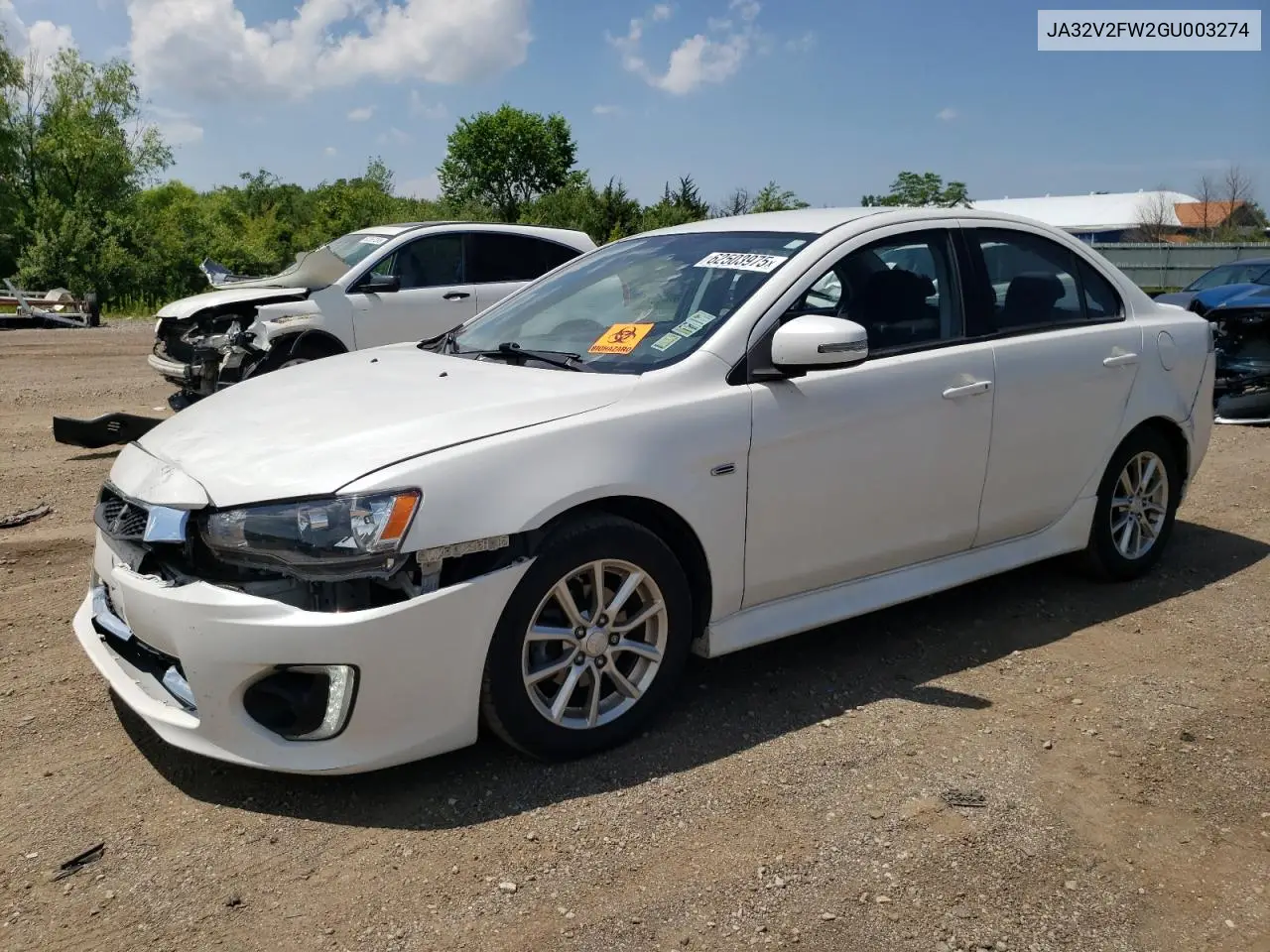 2016 Mitsubishi Lancer Es VIN: JA32V2FW2GU003274 Lot: 62503975