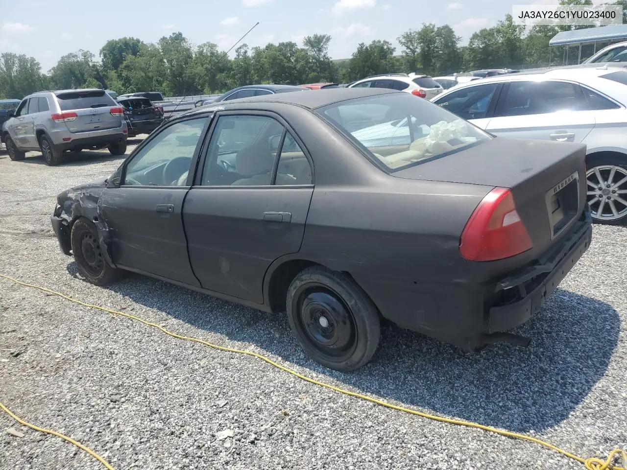 2000 Mitsubishi Mirage De VIN: JA3AY26C1YU023400 Lot: 59199465