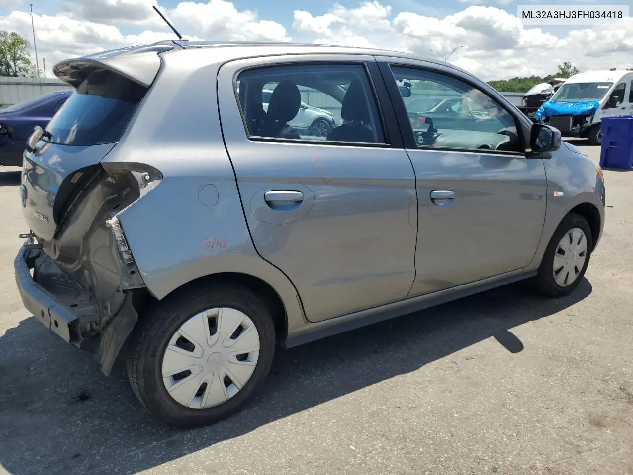 2015 Mitsubishi Mirage De VIN: ML32A3HJ3FH034418 Lot: 55201665