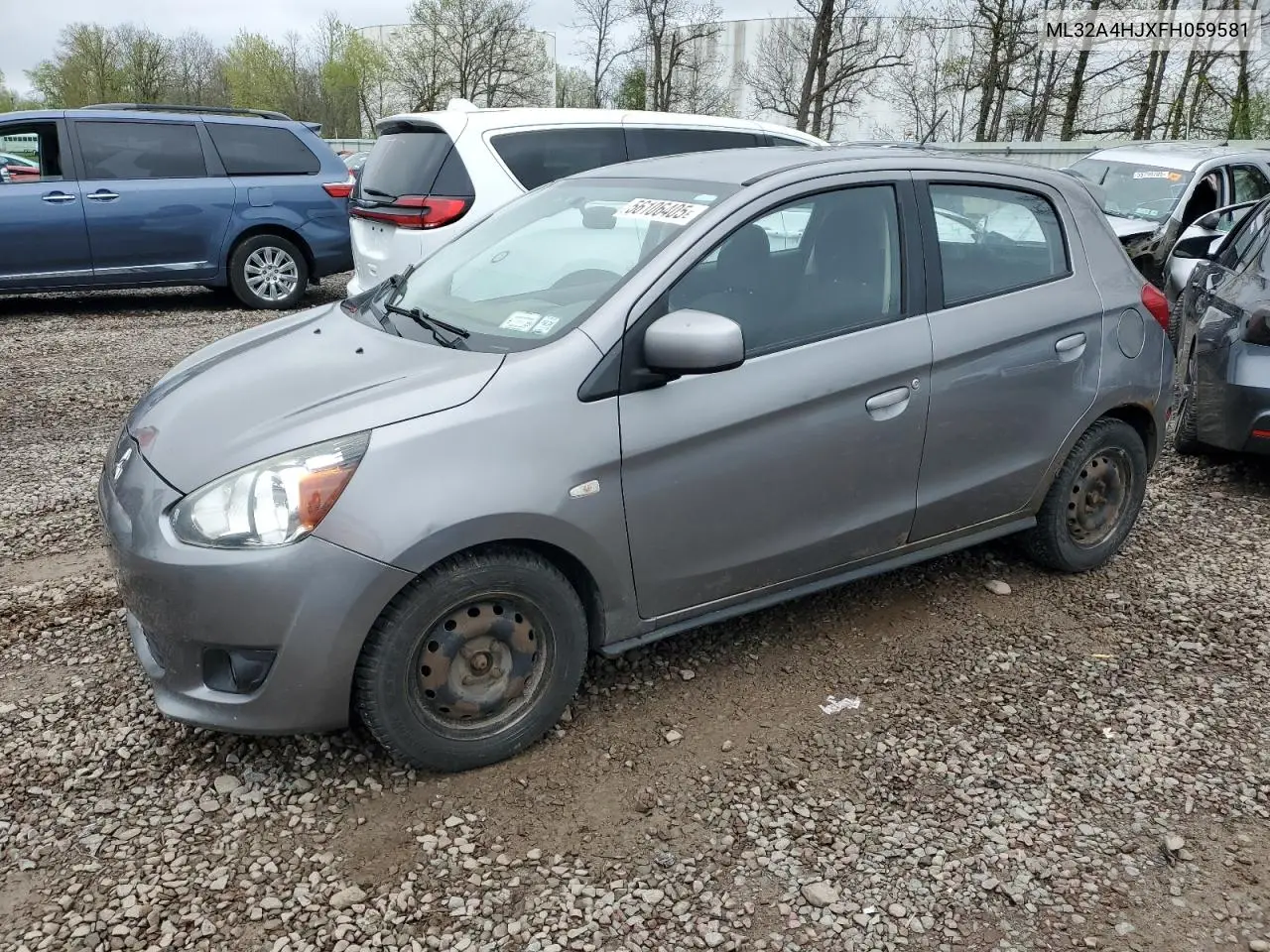 2015 Mitsubishi Mirage Es VIN: ML32A4HJXFH059581 Lot: 56106405