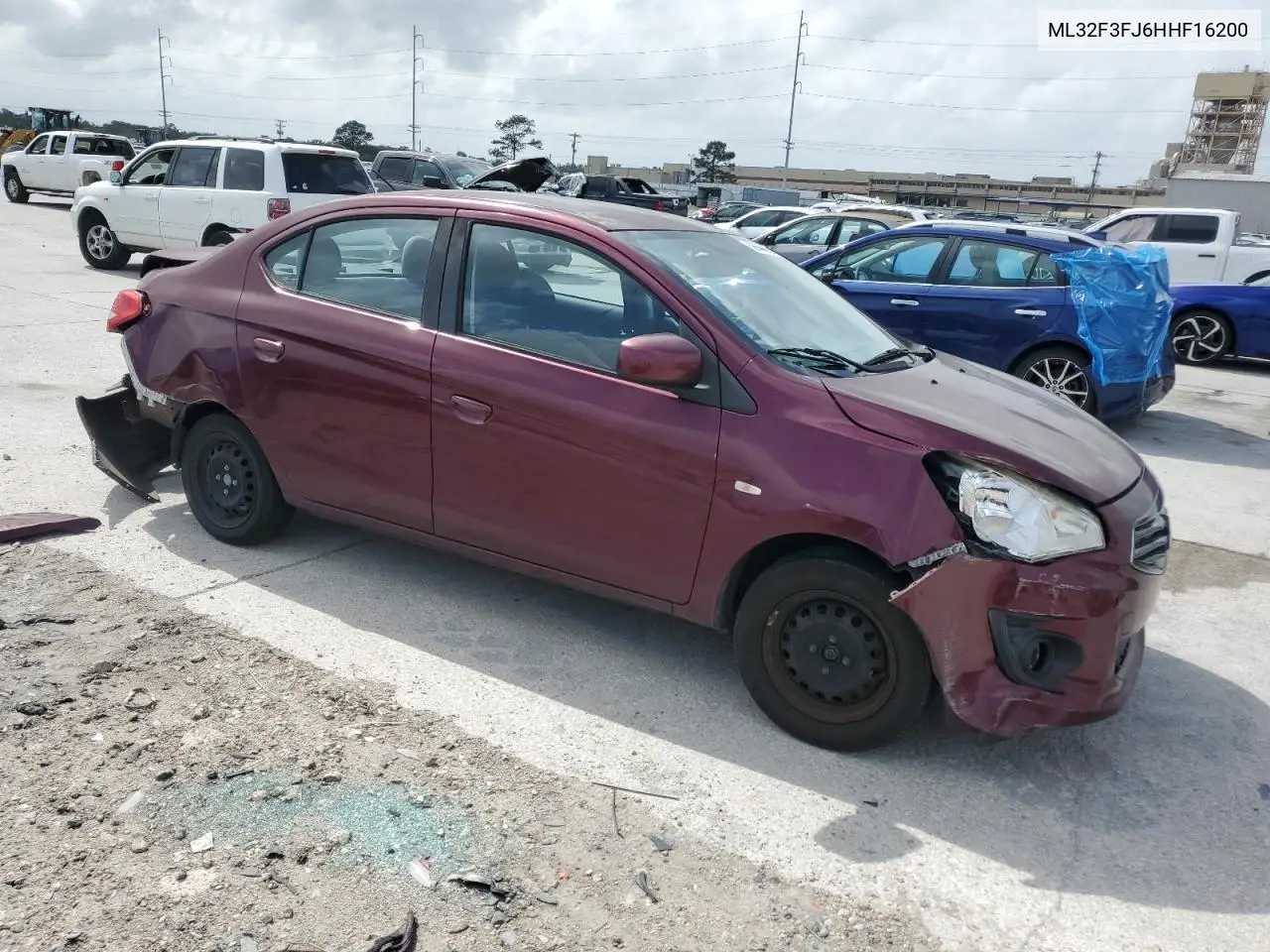 2017 Mitsubishi Mirage G4 Es VIN: ML32F3FJ6HHF16200 Lot: 52040275
