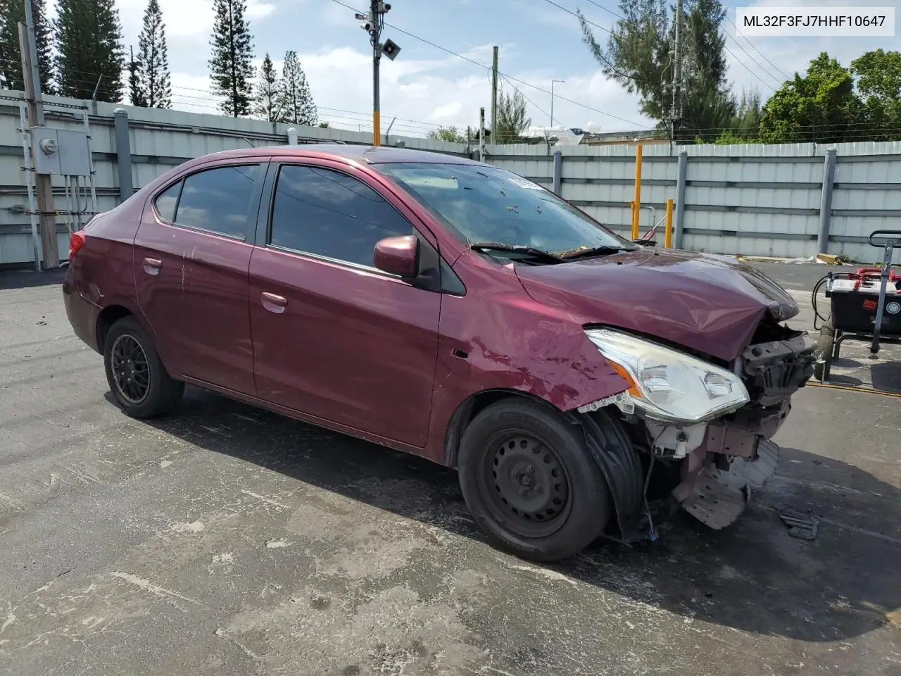 2017 Mitsubishi Mirage G4 Es VIN: ML32F3FJ7HHF10647 Lot: 56459695
