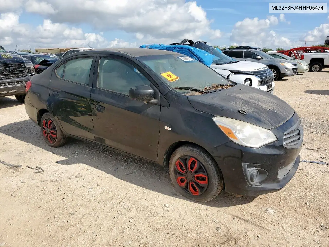 2017 Mitsubishi Mirage G4 Es VIN: ML32F3FJ4HHF06474 Lot: 62329605