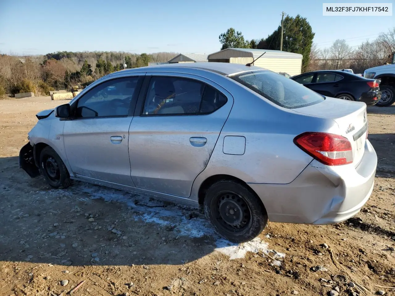 2019 Mitsubishi Mirage G4 Es VIN: ML32F3FJ7KHF17542 Lot: 46159035