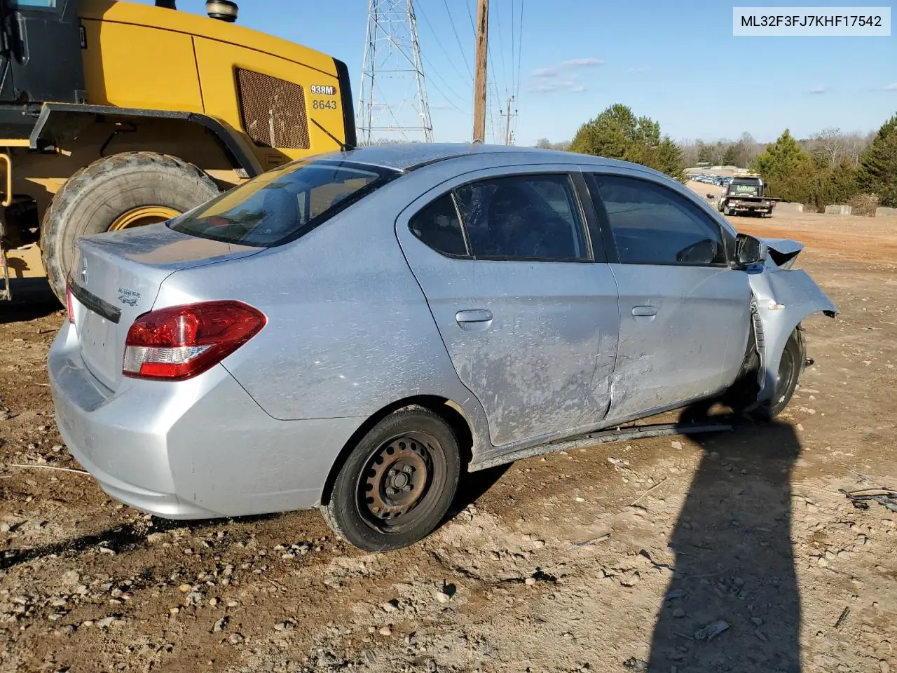 2019 Mitsubishi Mirage G4 Es VIN: ML32F3FJ7KHF17542 Lot: 46159035