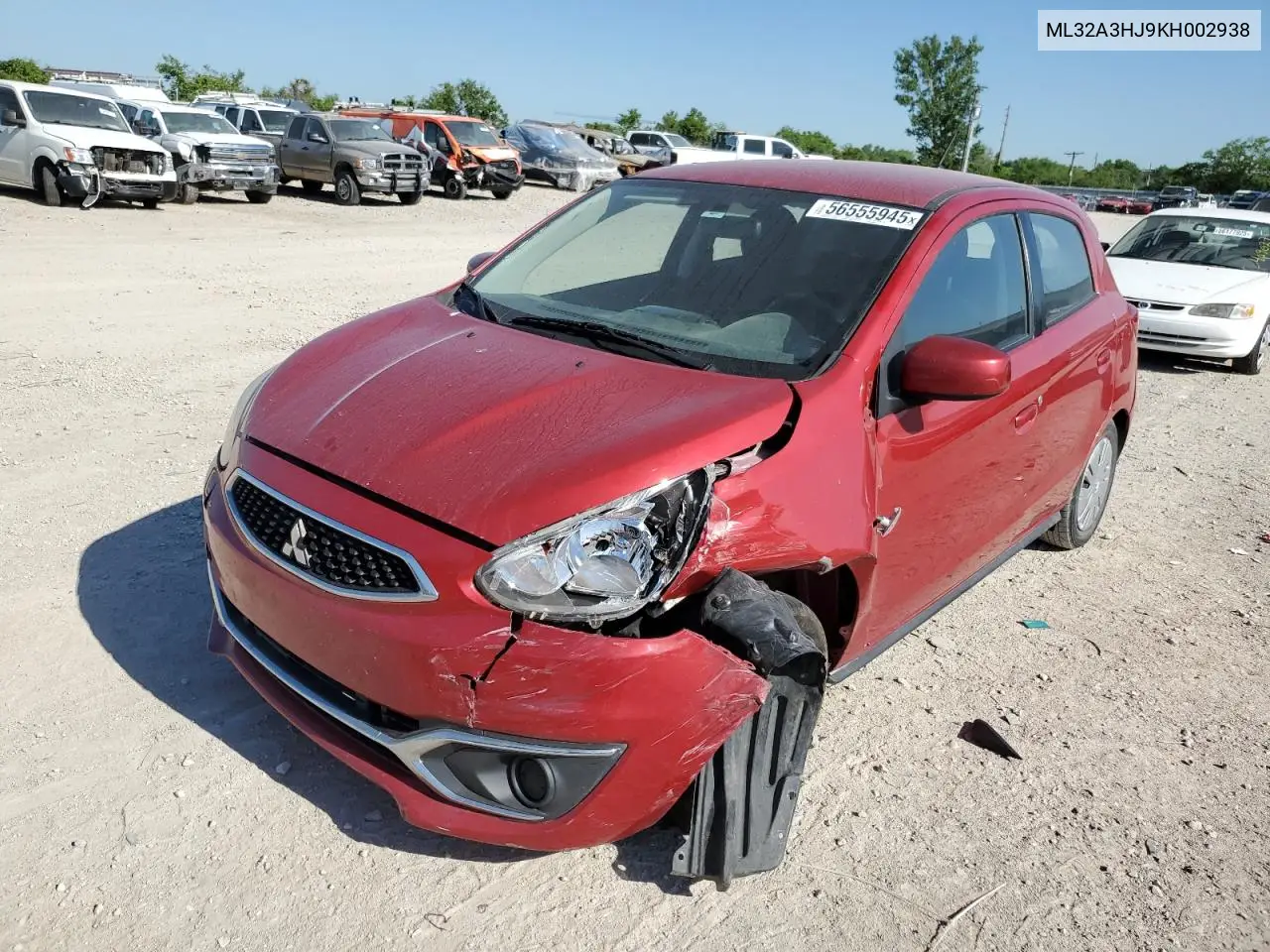 2019 Mitsubishi Mirage Es VIN: ML32A3HJ9KH002938 Lot: 56555945