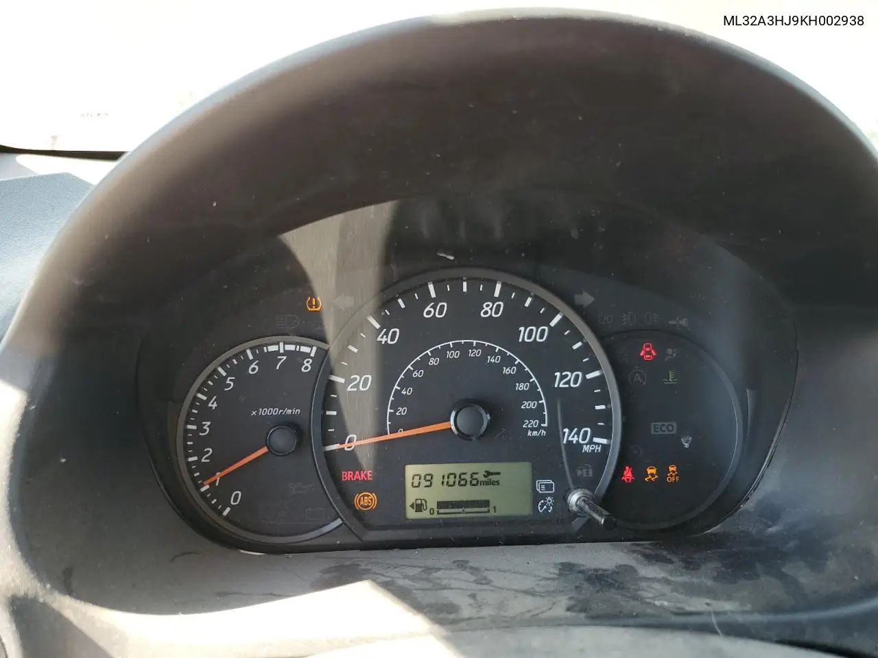 2019 Mitsubishi Mirage Es VIN: ML32A3HJ9KH002938 Lot: 56555945