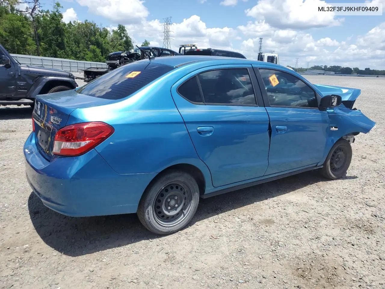 2019 Mitsubishi Mirage G4 Es VIN: ML32F3FJ9KHF09409 Lot: 57096205