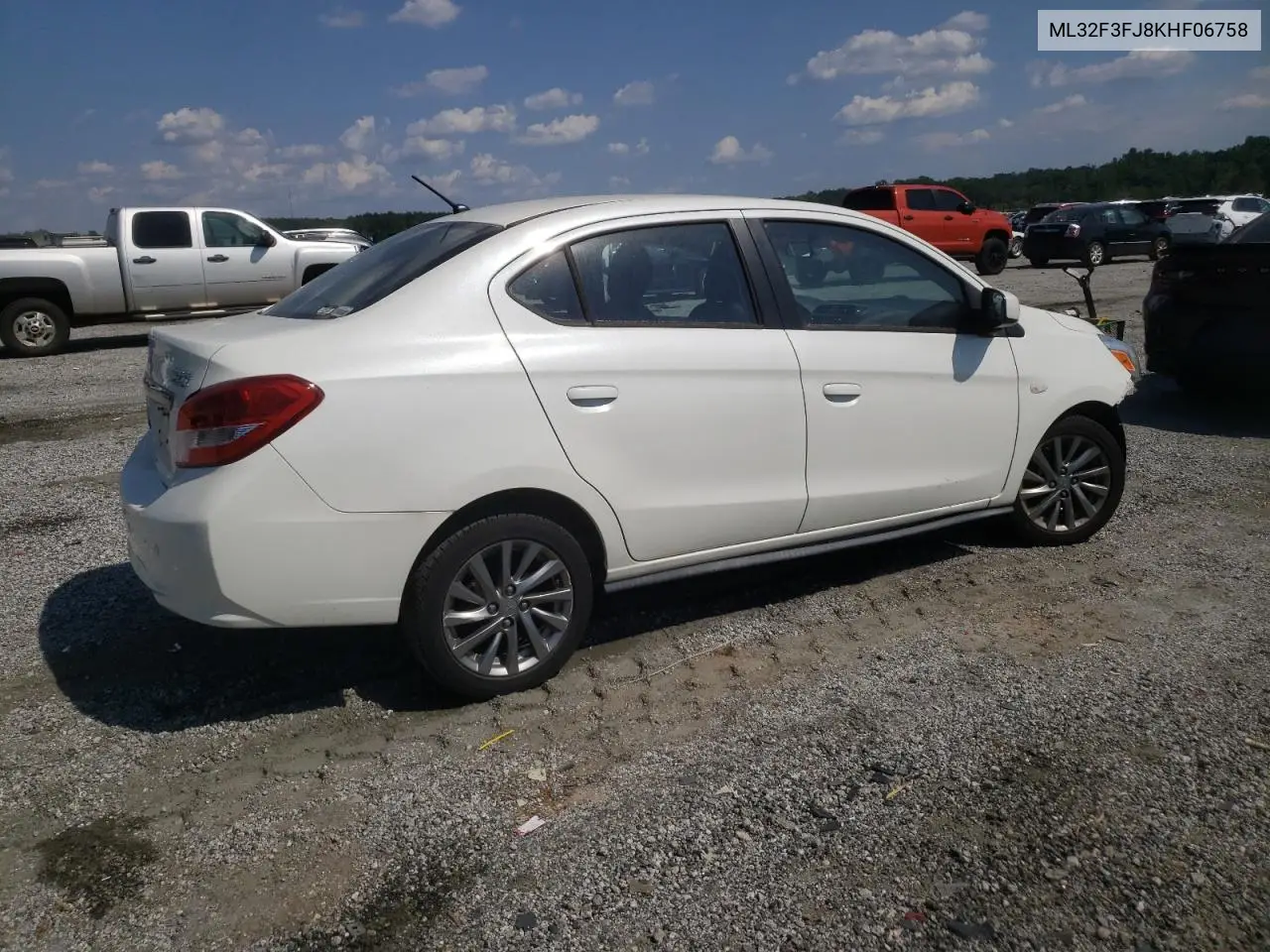 2019 Mitsubishi Mirage G4 Es VIN: ML32F3FJ8KHF06758 Lot: 62404005