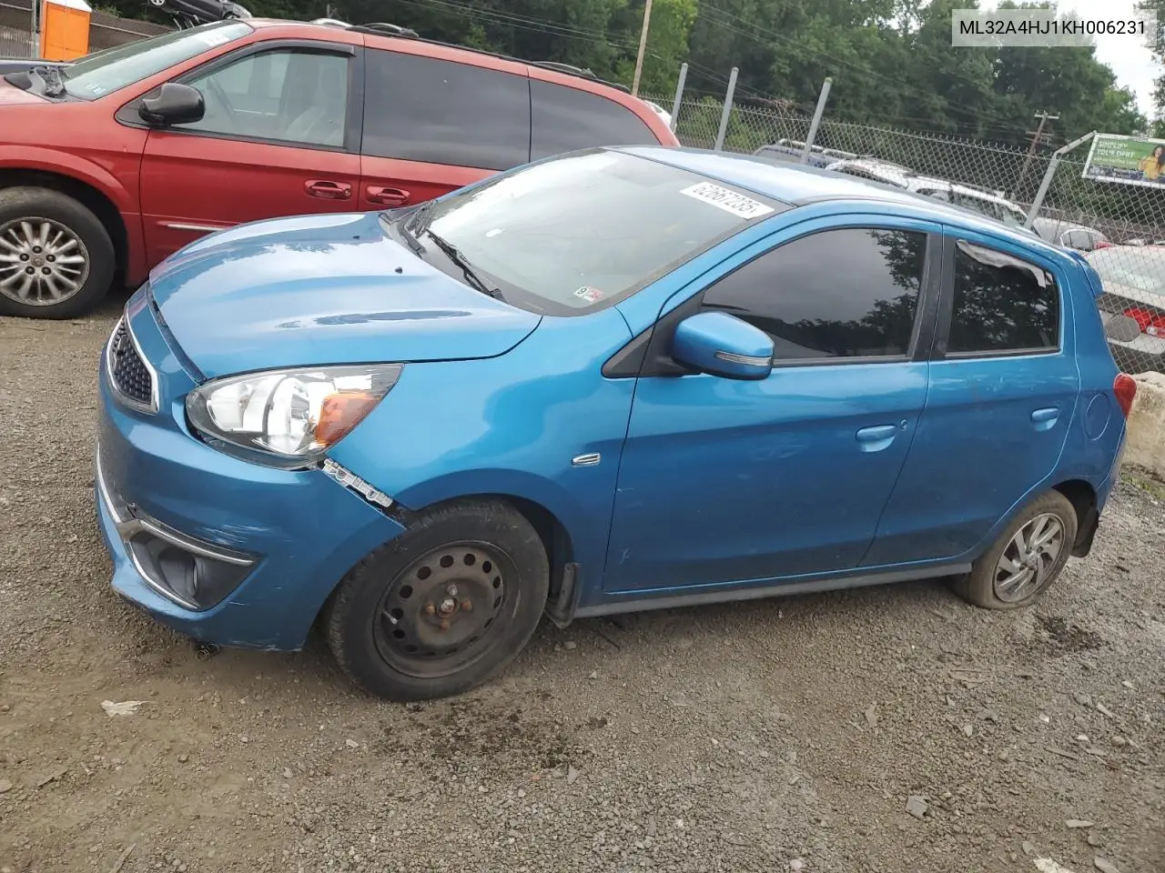 2019 Mitsubishi Mirage Se VIN: ML32A4HJ1KH006231 Lot: 62667235