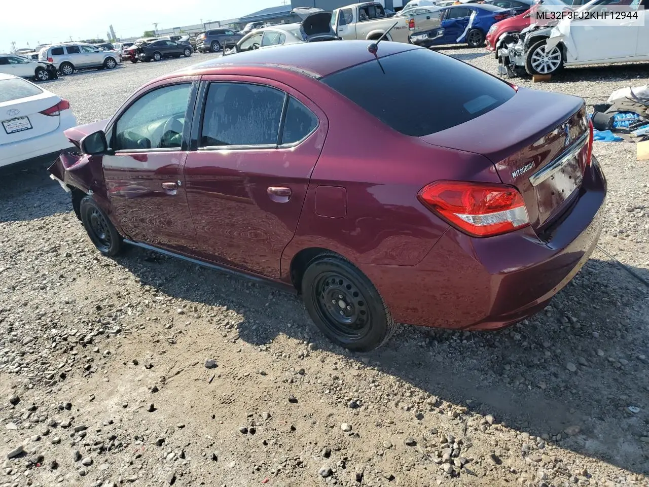 2019 Mitsubishi Mirage G4 Es VIN: ML32F3FJ2KHF12944 Lot: 62898355