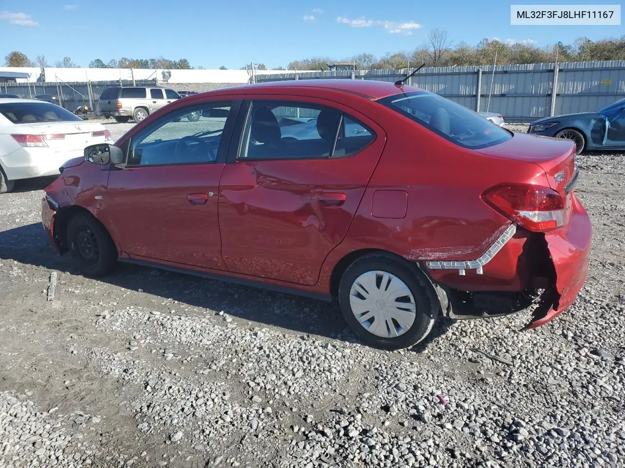 2020 Mitsubishi Mirage G4 Es VIN: ML32F3FJ8LHF11167 Lot: 81781634