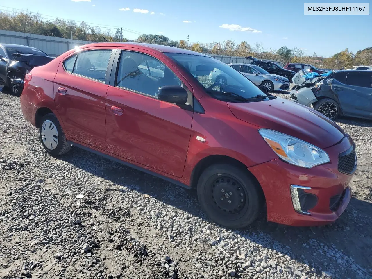 2020 Mitsubishi Mirage G4 Es VIN: ML32F3FJ8LHF11167 Lot: 81781634