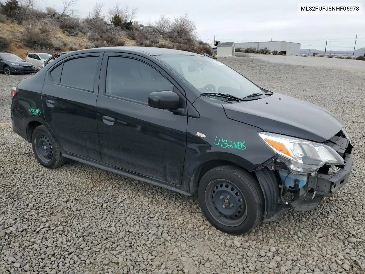 2022 Mitsubishi Mirage G4 Es VIN: ML32FUFJ8NHF06978 Lot: 49168125