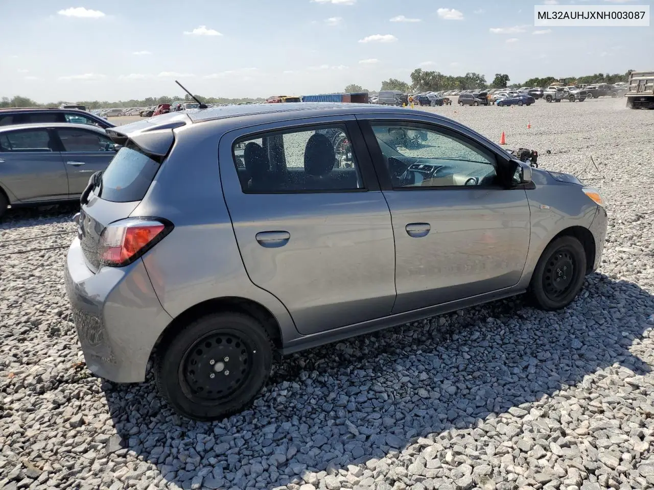2022 Mitsubishi Mirage Es VIN: ML32AUHJXNH003087 Lot: 54517635