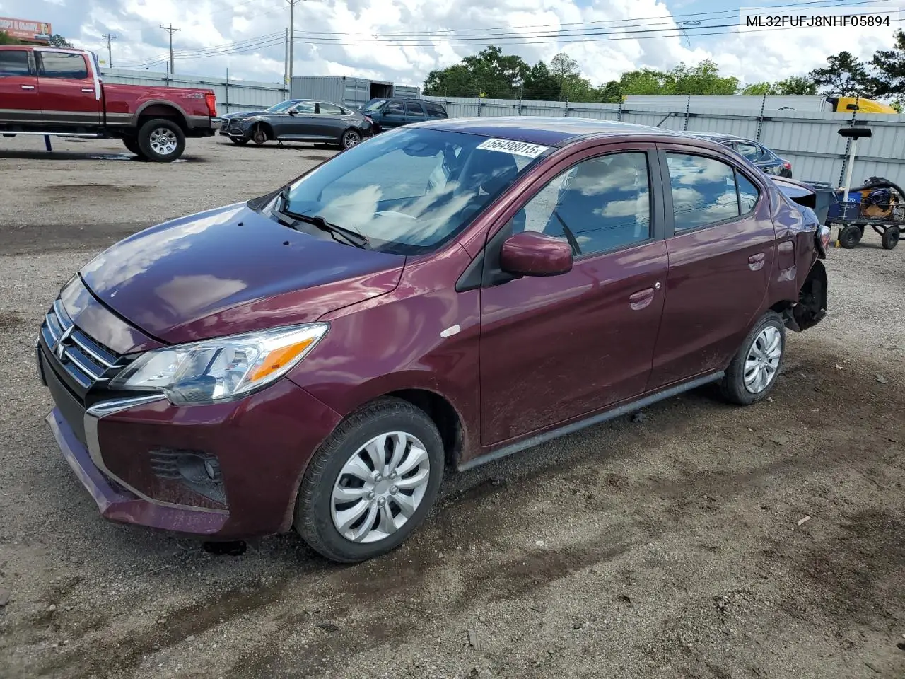 2022 Mitsubishi Mirage G4 Es VIN: ML32FUFJ8NHF05894 Lot: 56498015