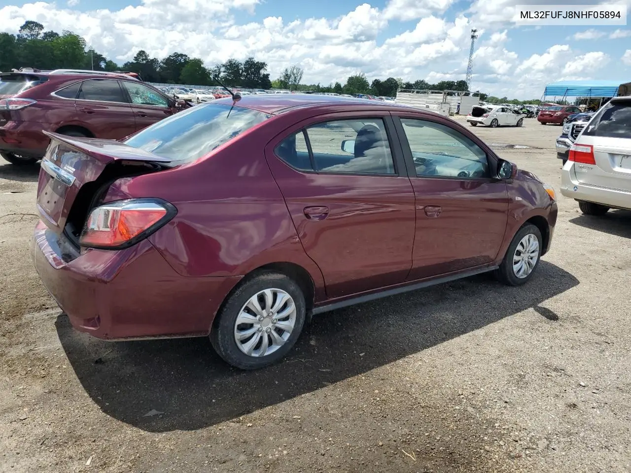 2022 Mitsubishi Mirage G4 Es VIN: ML32FUFJ8NHF05894 Lot: 56498015