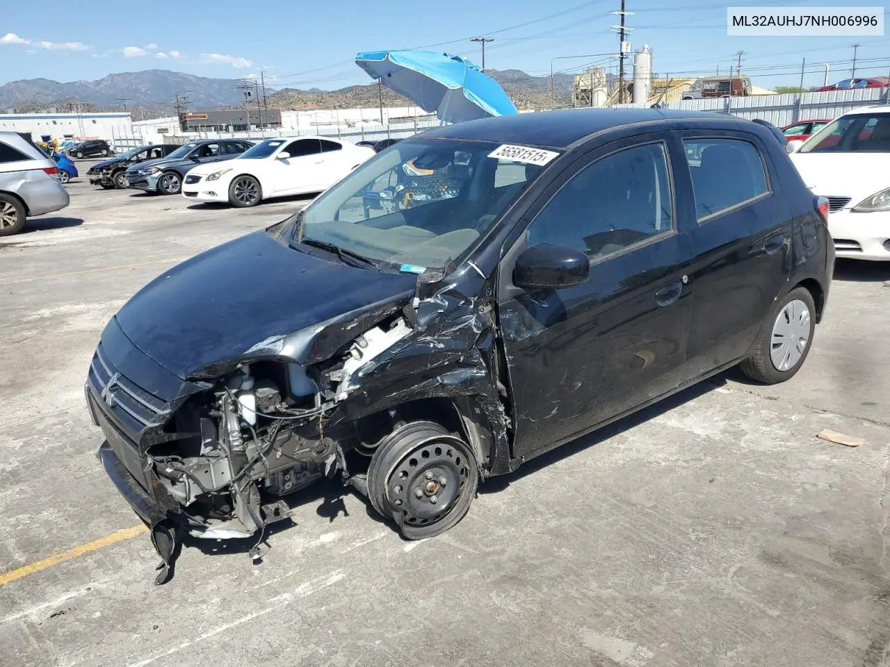 2022 Mitsubishi Mirage Es VIN: ML32AUHJ7NH006996 Lot: 56581515