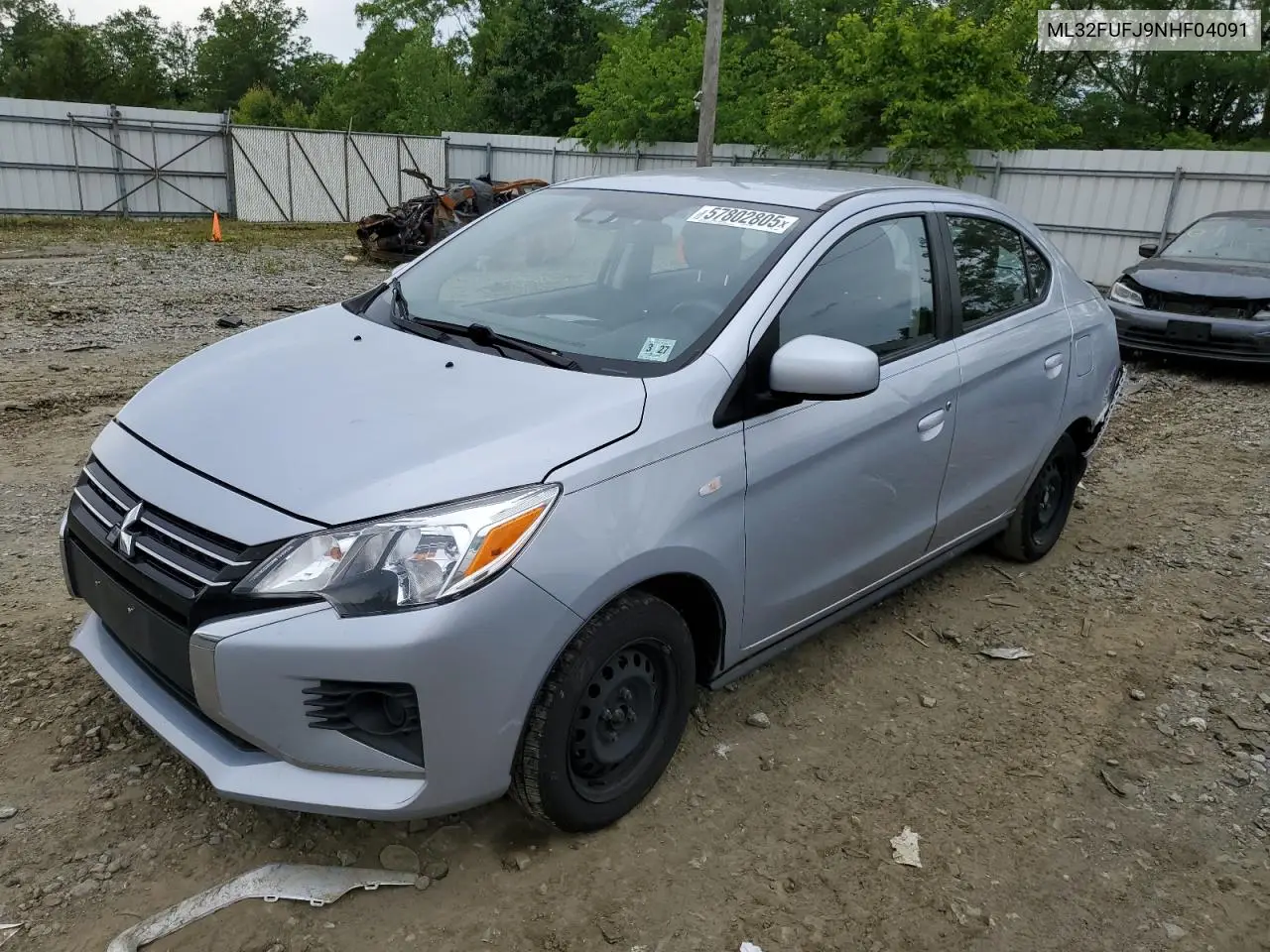 2022 Mitsubishi Mirage G4 Es VIN: ML32FUFJ9NHF04091 Lot: 57802805