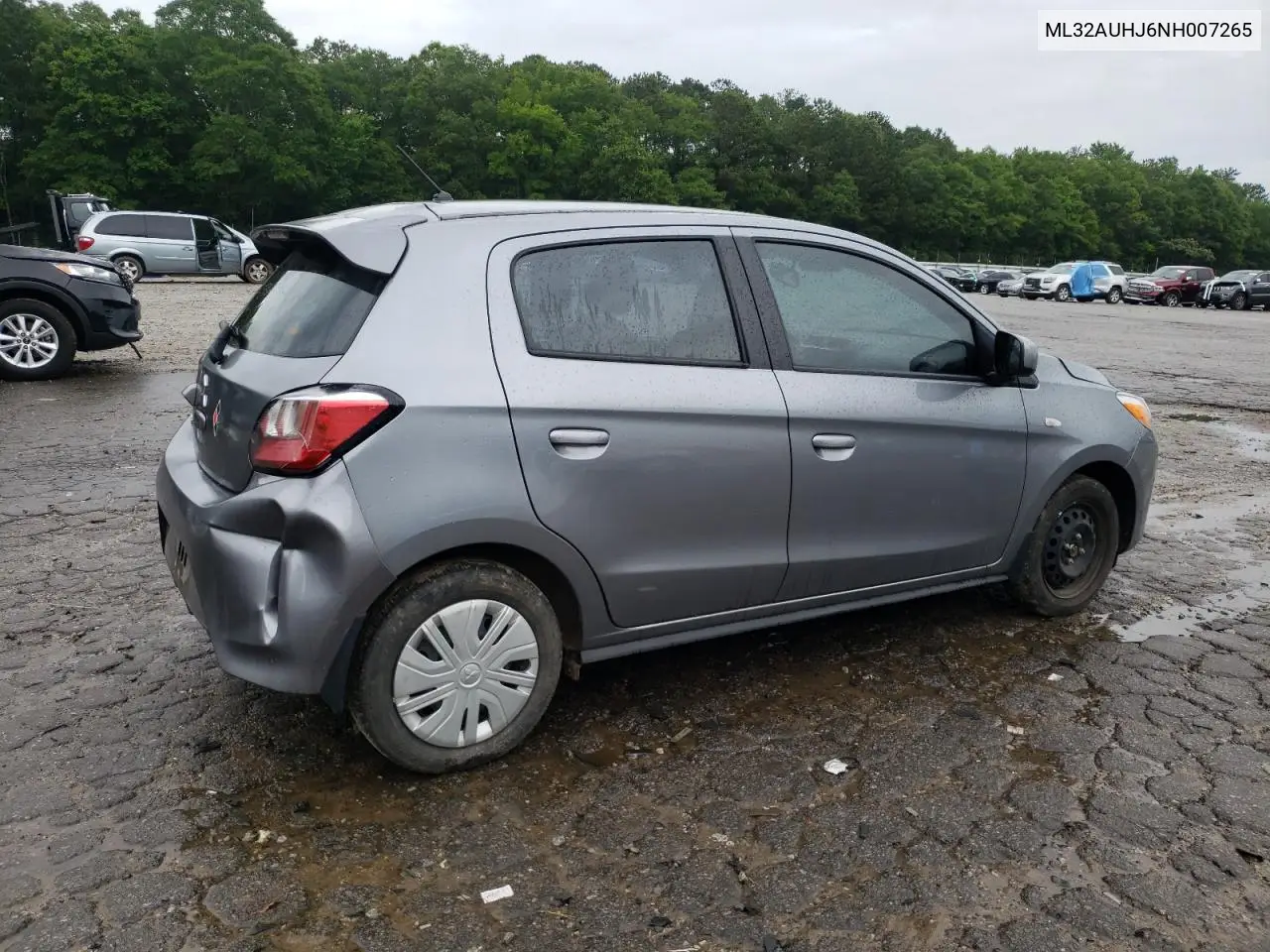 2022 Mitsubishi Mirage Es VIN: ML32AUHJ6NH007265 Lot: 58022215