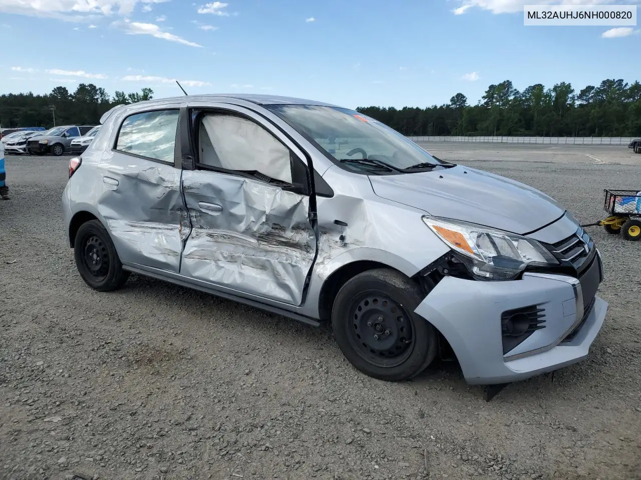 2022 Mitsubishi Mirage Es VIN: ML32AUHJ6NH000820 Lot: 58132745