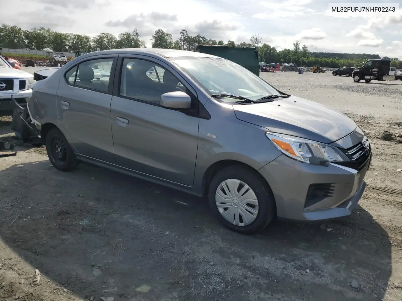 2022 Mitsubishi Mirage G4 Es VIN: ML32FUFJ7NHF02243 Lot: 59085625