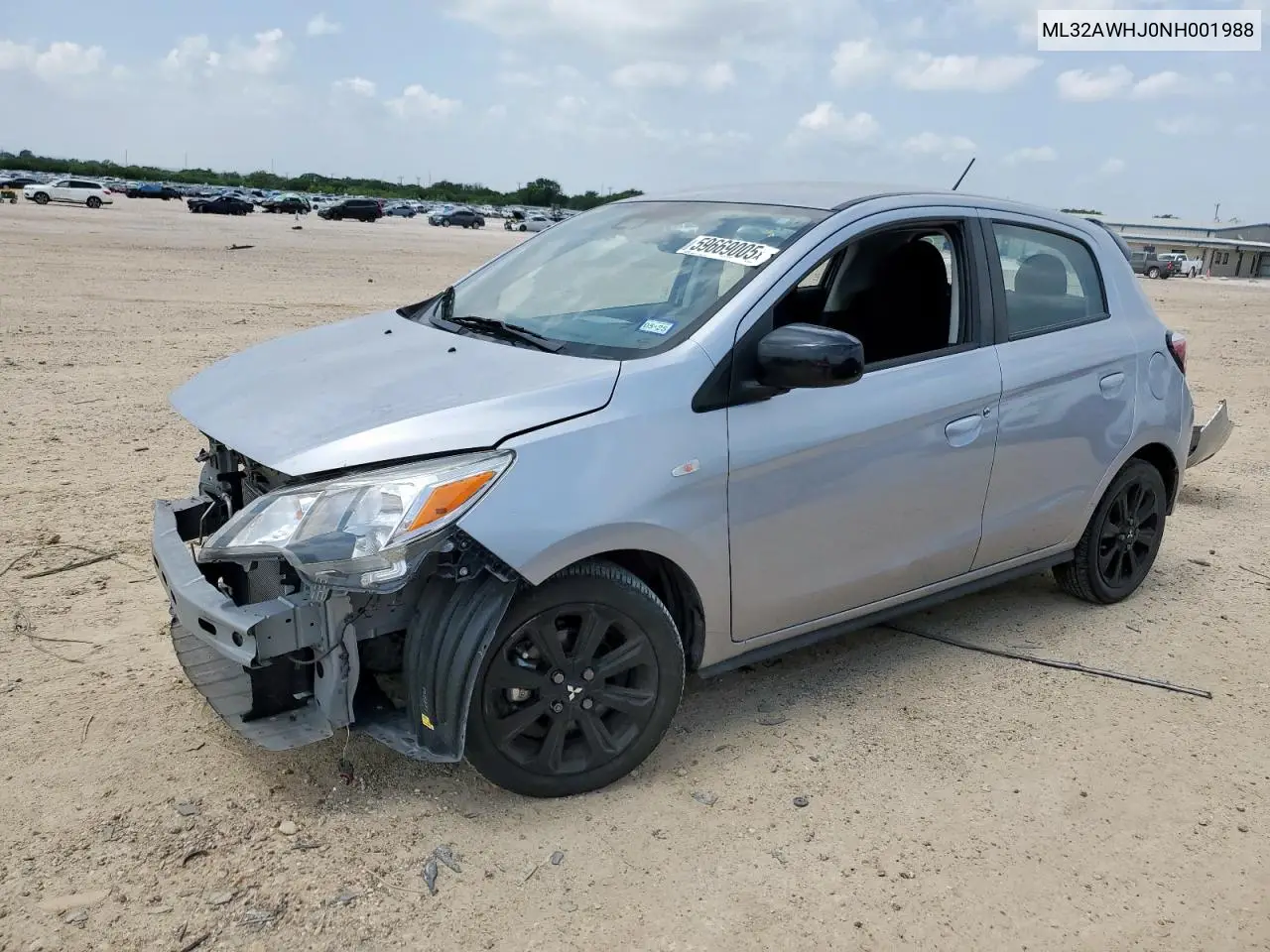 2022 Mitsubishi Mirage Se VIN: ML32AWHJ0NH001988 Lot: 59669005
