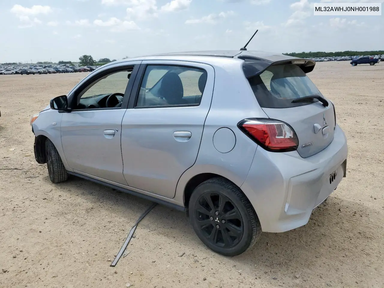 2022 Mitsubishi Mirage Se VIN: ML32AWHJ0NH001988 Lot: 59669005