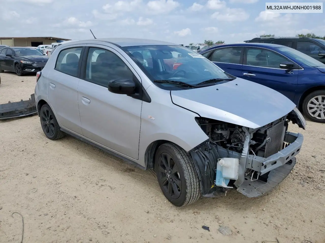 2022 Mitsubishi Mirage Se VIN: ML32AWHJ0NH001988 Lot: 59669005