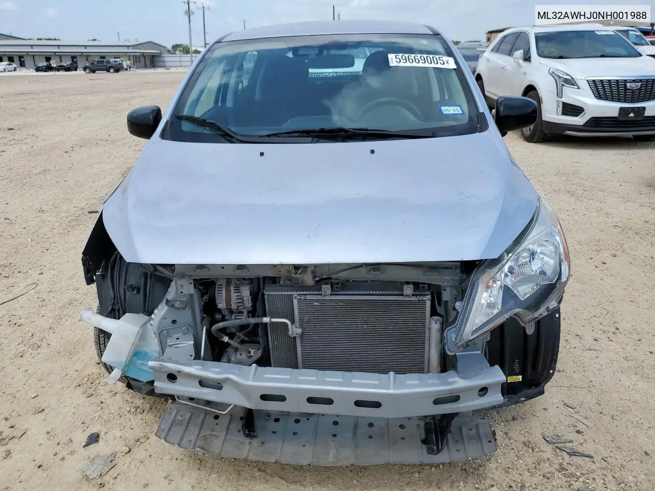 2022 Mitsubishi Mirage Se VIN: ML32AWHJ0NH001988 Lot: 59669005