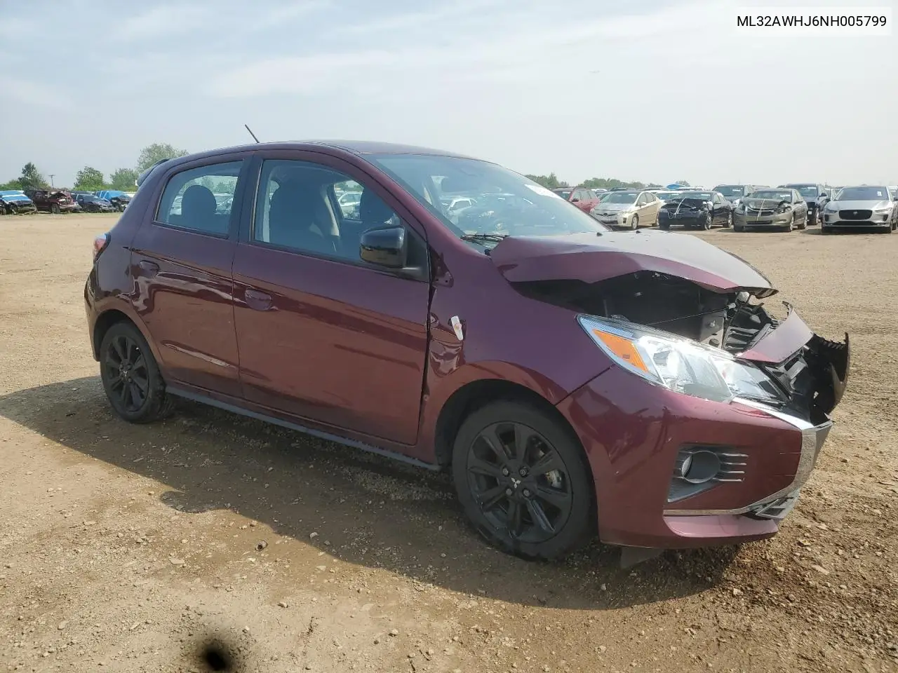 2022 Mitsubishi Mirage Se VIN: ML32AWHJ6NH005799 Lot: 59758435