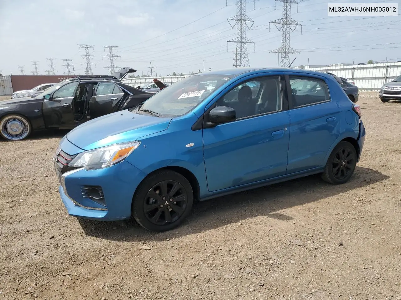 2022 Mitsubishi Mirage Se VIN: ML32AWHJ6NH005012 Lot: 59921955