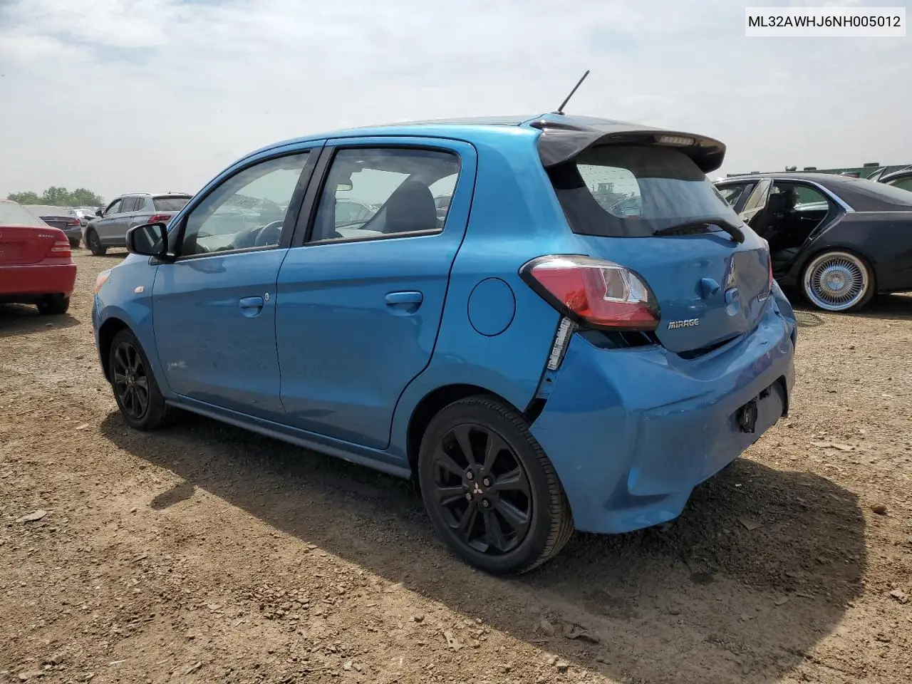 2022 Mitsubishi Mirage Se VIN: ML32AWHJ6NH005012 Lot: 59921955