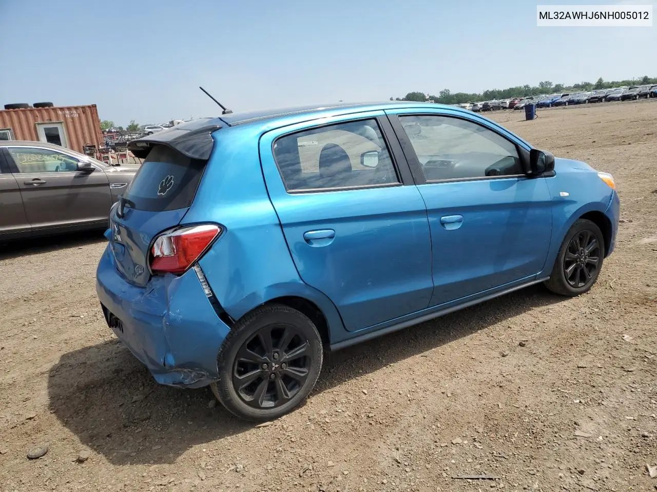 2022 Mitsubishi Mirage Se VIN: ML32AWHJ6NH005012 Lot: 59921955