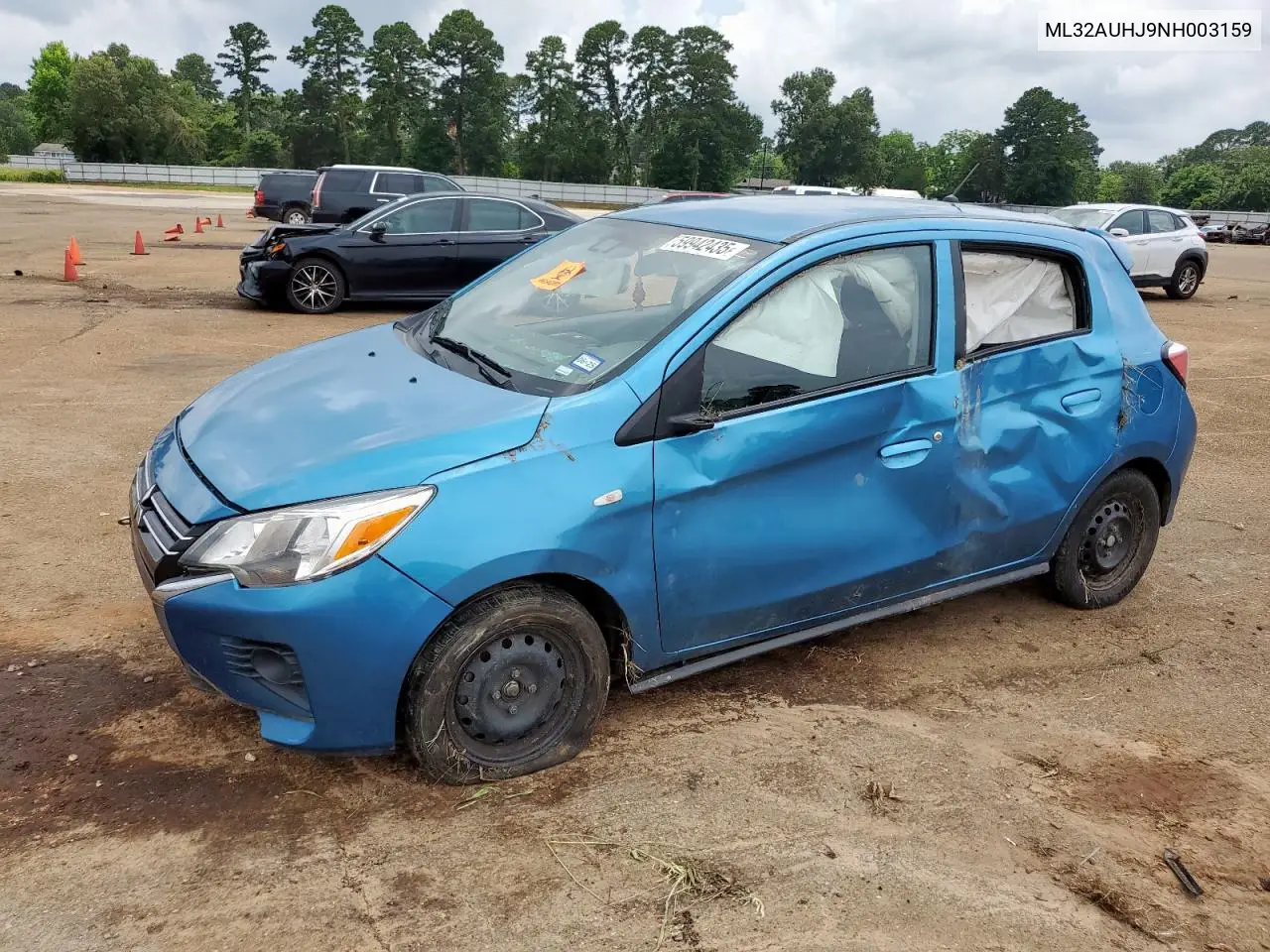 2022 Mitsubishi Mirage Es VIN: ML32AUHJ9NH003159 Lot: 59942435
