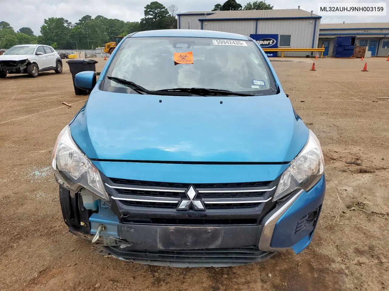 2022 Mitsubishi Mirage Es VIN: ML32AUHJ9NH003159 Lot: 59942435