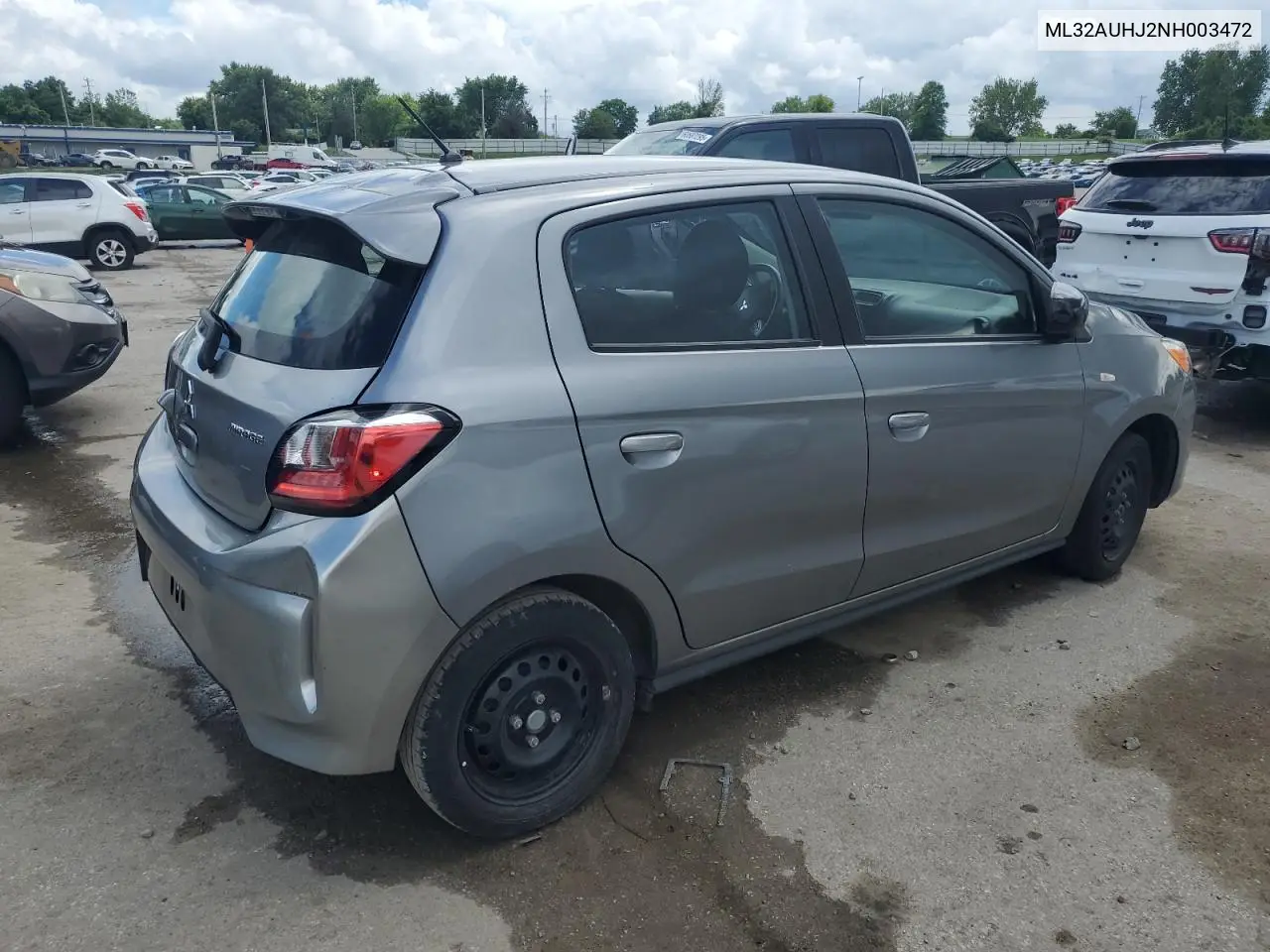 2022 Mitsubishi Mirage Es VIN: ML32AUHJ2NH003472 Lot: 60656595